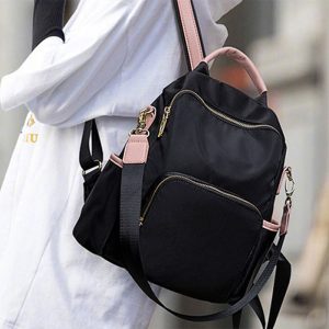 2024 New Waterproof Oxford Cloth Dual Shoulder Backpack Women's Korean Light Commuter Backpack Travel Anti-Theft Student Bag