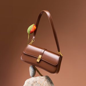 Women's Leather French Baguette Bag, Simple Underarm Genuine Leather, 2025 Luxury, Versatile, Fashionable Shoulder Bag