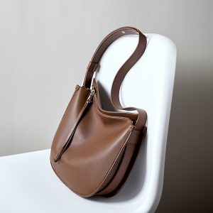 New Women's Genuine Leather Casual Soft Skin Tote Bag, Cow Leather Commute Summer Shoulder Crossbody Bag, Trendy Bucket Bag