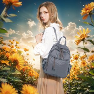 2024 New Fashion Waterproof Oxford Cloth Backpack for Female Students, Campus Style, Versatile Lightweight Shoulder Bag